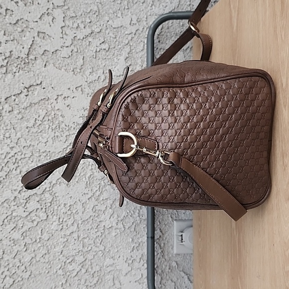 Authentic Gucci Micro Guccissima Boston Leather Crossbody bag Chocolate … - Picture 4 of 15